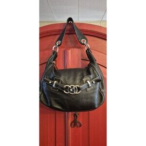 Wilsons Leather Pebbled Black Leather Shoulder Bag 10x12x4" Supple Thick EUC